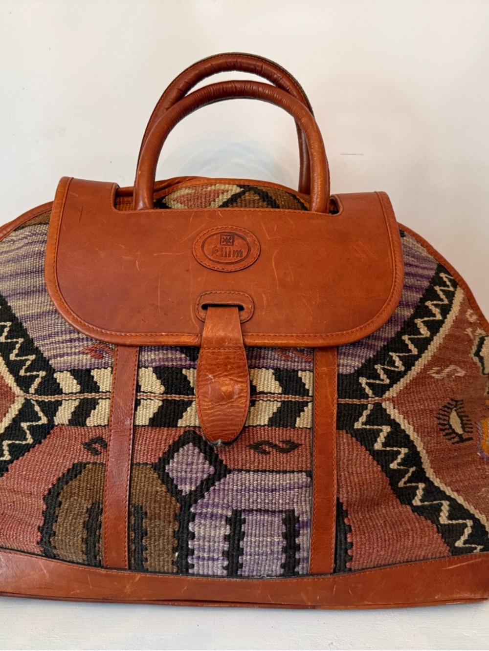 Kilim and leather bag from Turkey